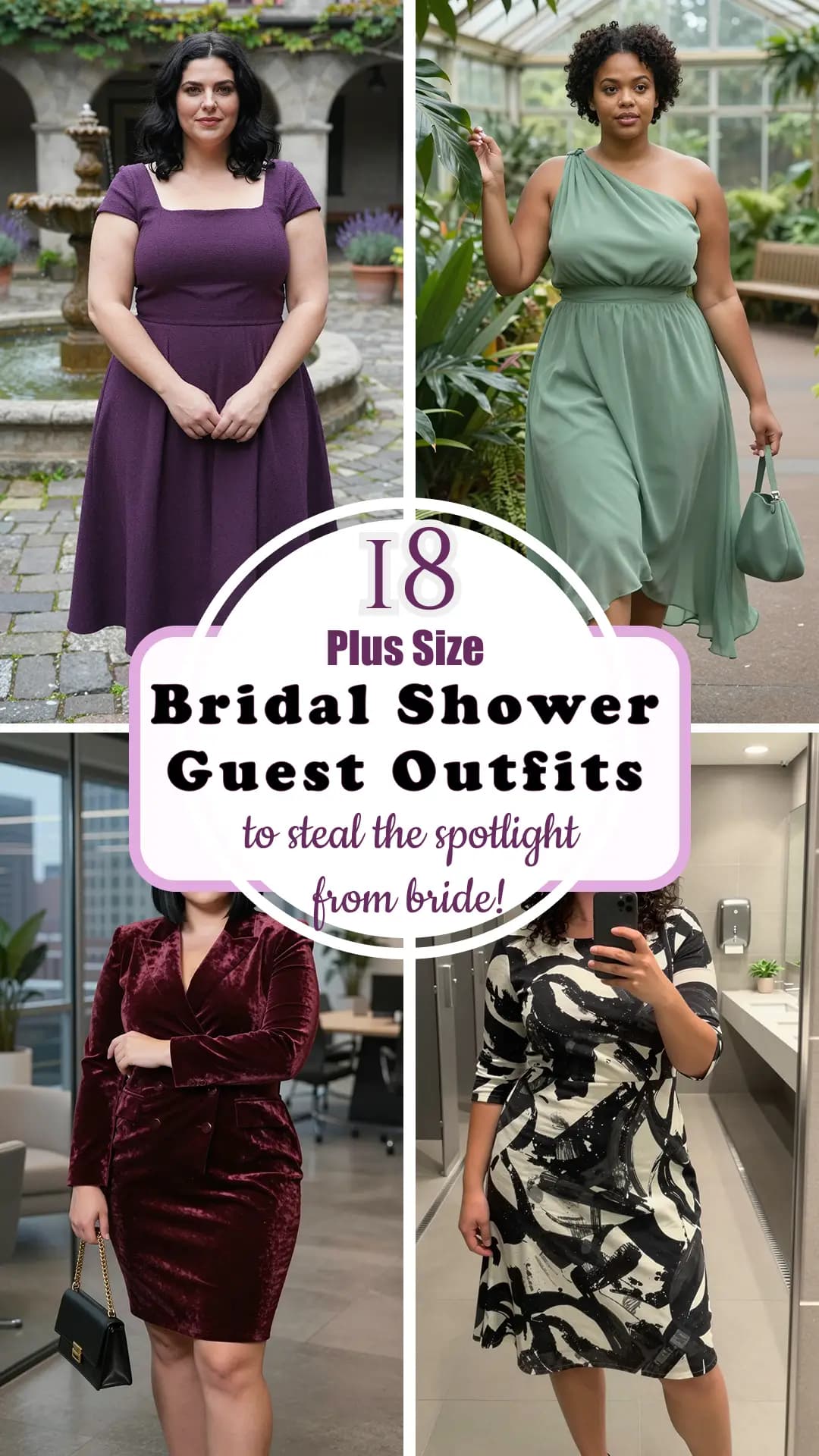 18 Stunning Bridal Shower Guest Outfits for Plus Size Women (2026) | Chic Dresses, Elegant Jumpsuits & Floral Styles for Curvy Ladies to Celebrate the Bride-to-Be