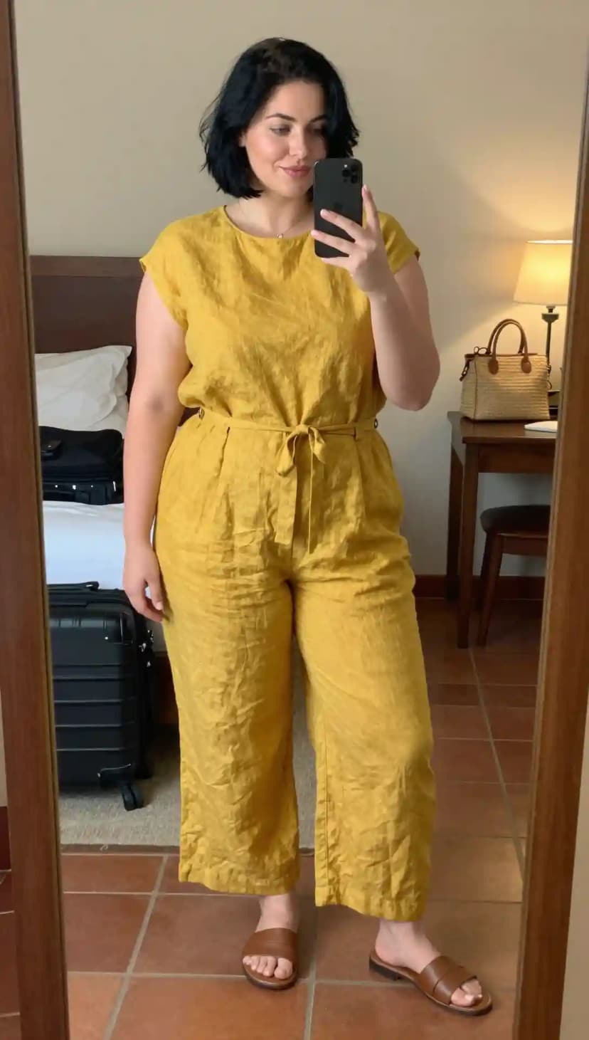 Mustard Linen Jumpsuit