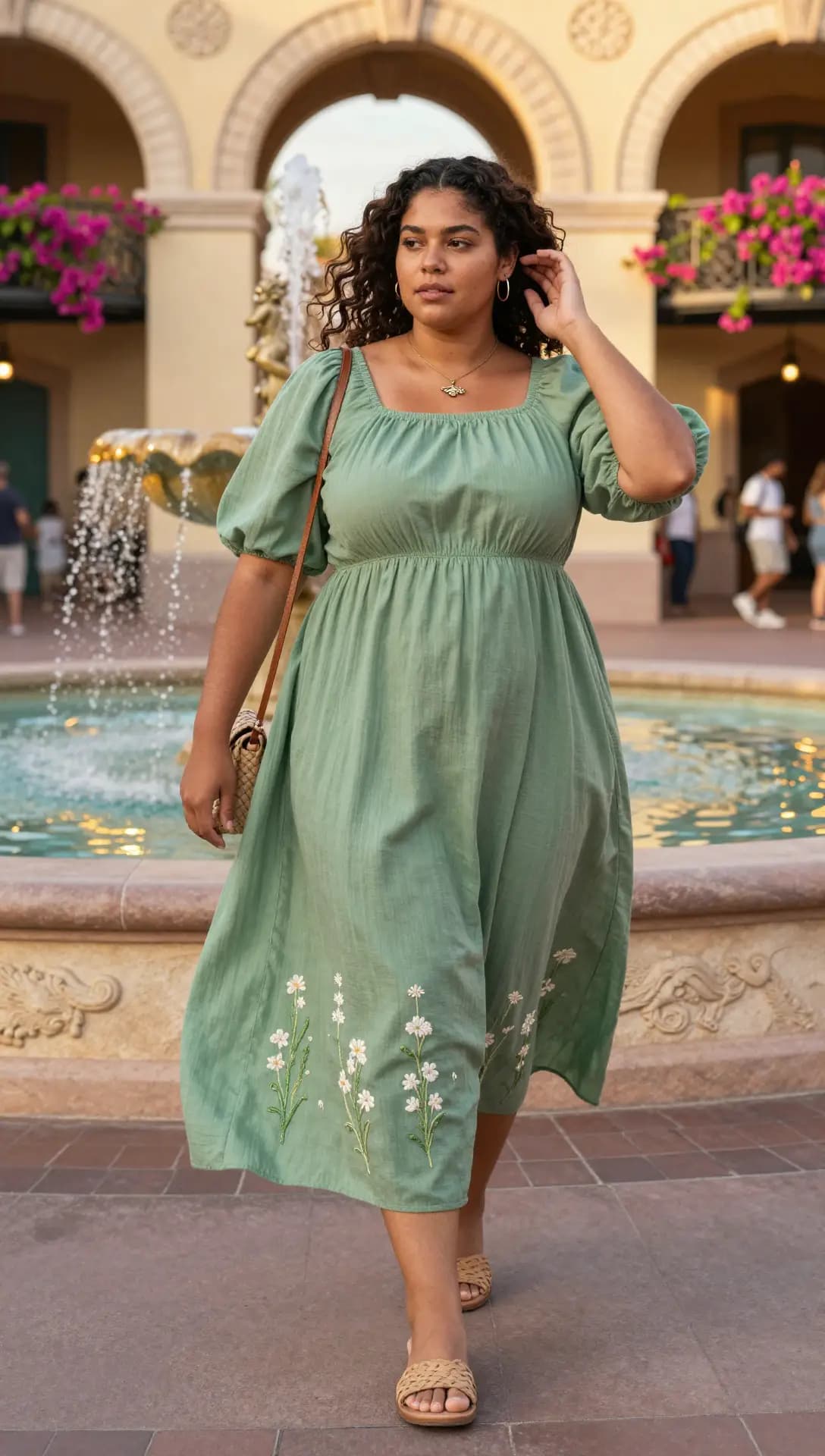 Sage Cotton Gauze Dress
