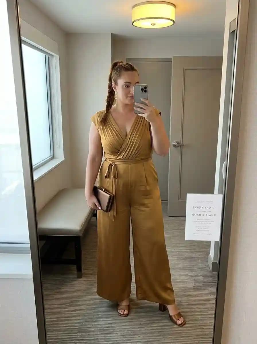 Golden Mustard Wrap Jumpsuit