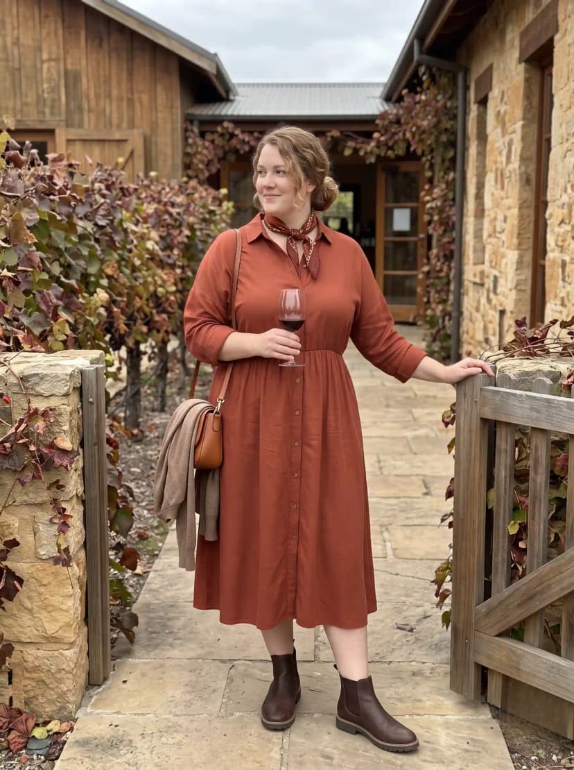 Plus Size Fall Winery Outfits