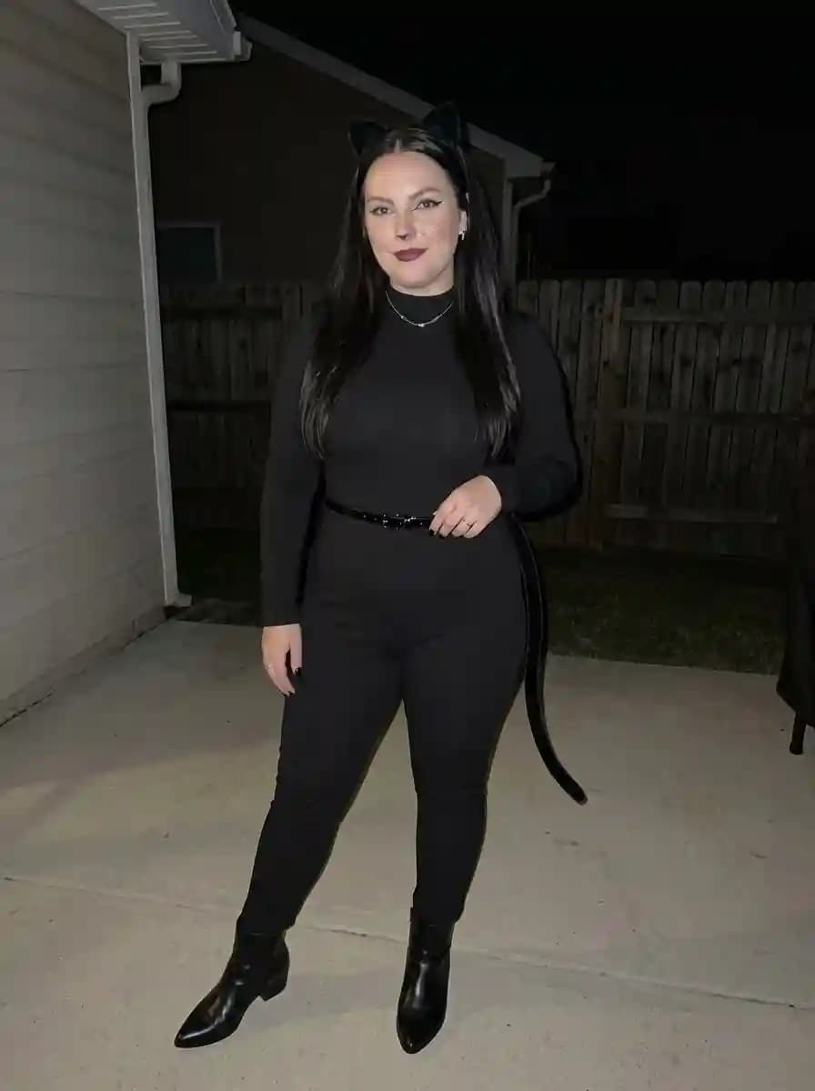 Sleek Black Cat Halloween Outfit