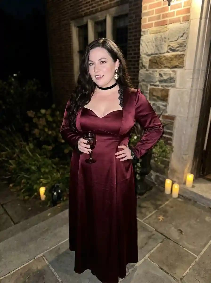 Burgundy Vampire Countess Costume