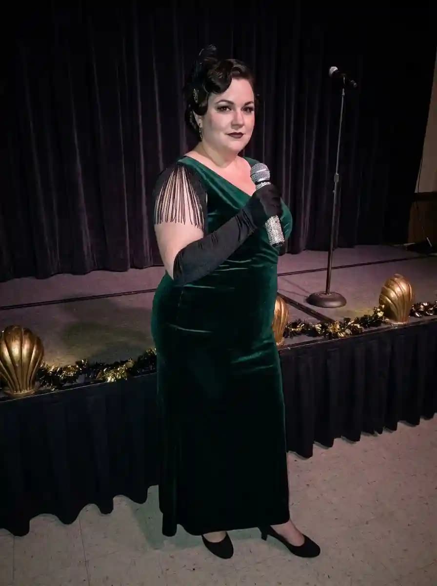 Emerald Cabaret Singer Costume