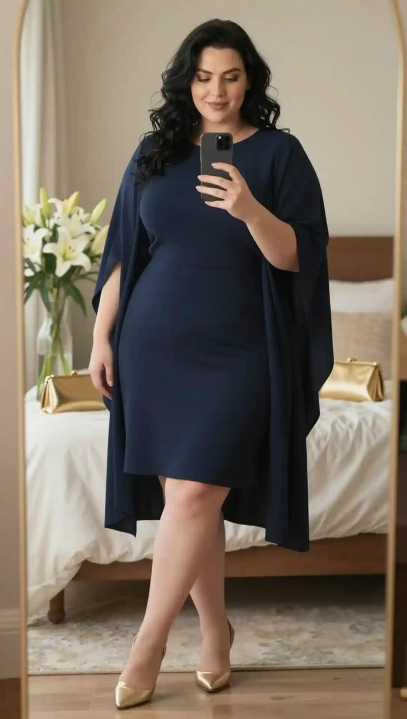 Navy Cape Dress