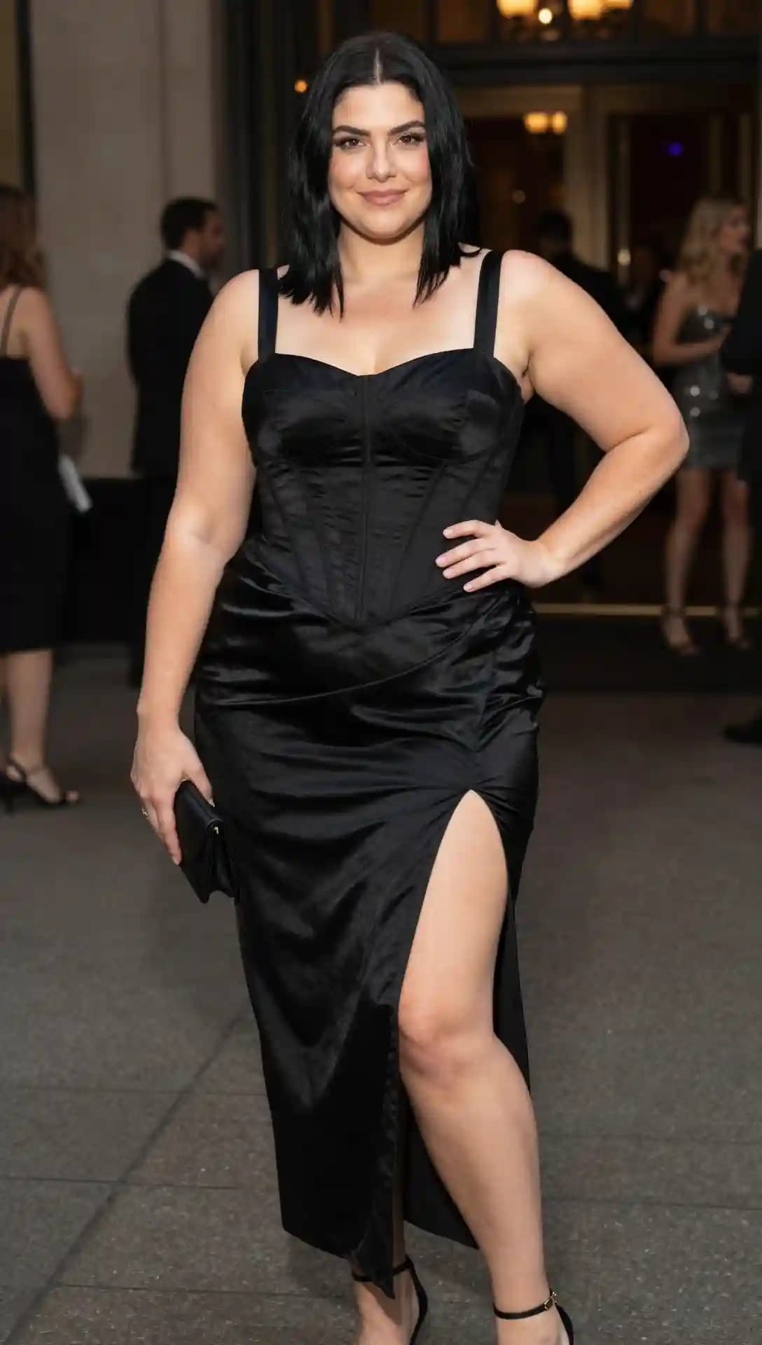 Black Satin Corset Dress