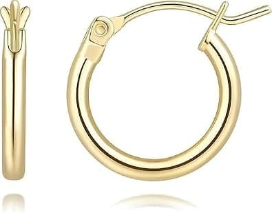 Small 14K gold huggie hoops
