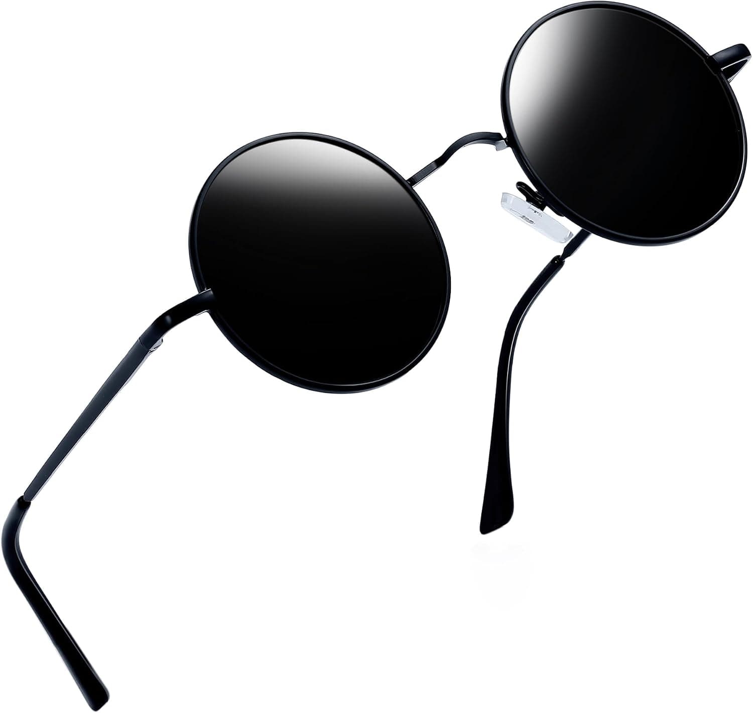 Black small round sunglasses — Black Black