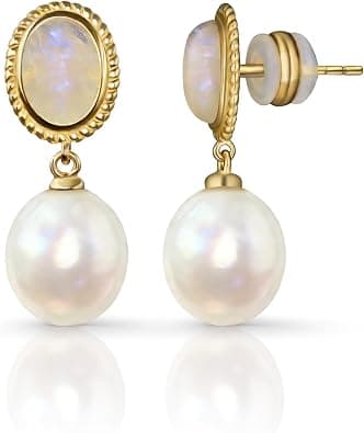 Gold pearl drop earrings