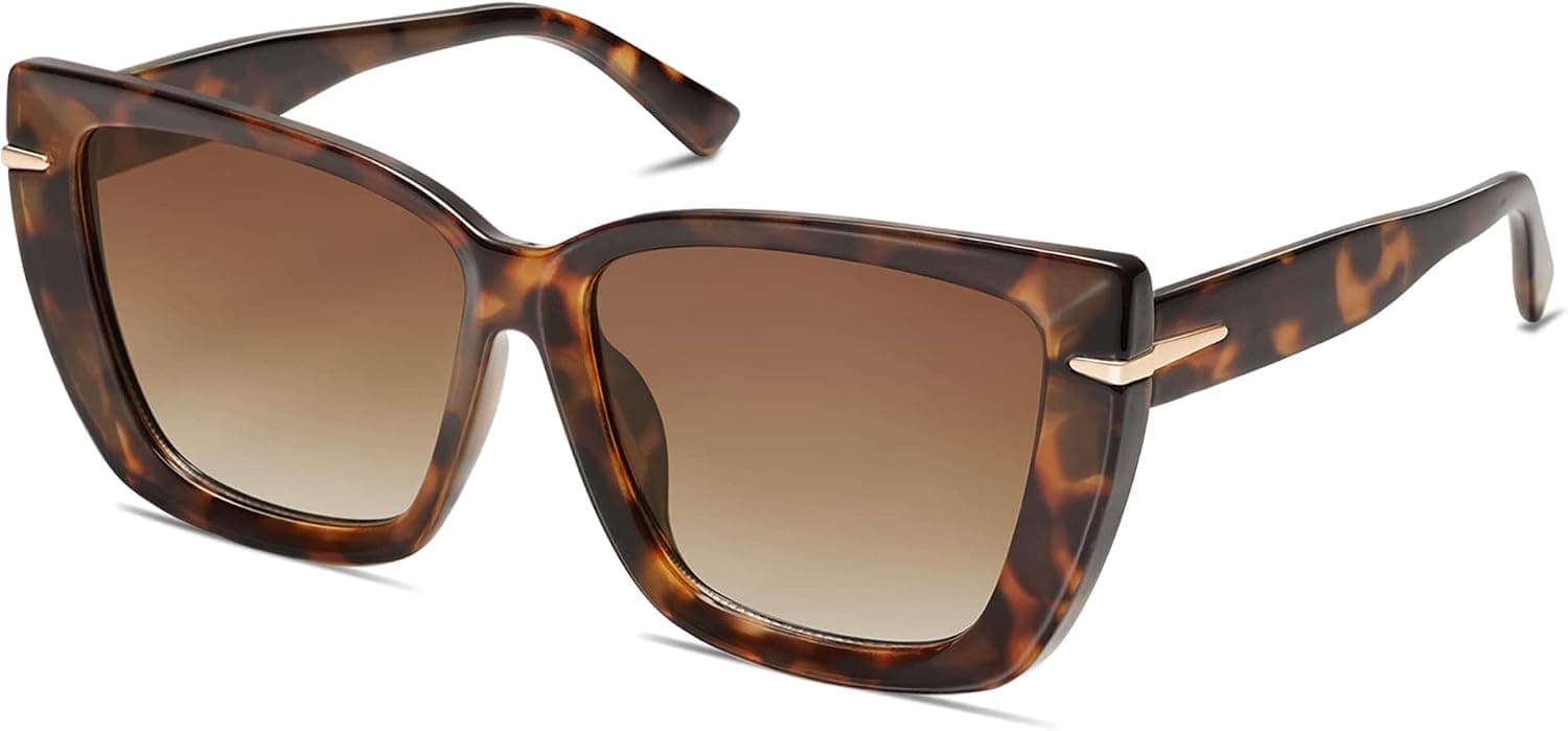 Brown-tortoise oversized cat-eye sunglasses — source-image match
