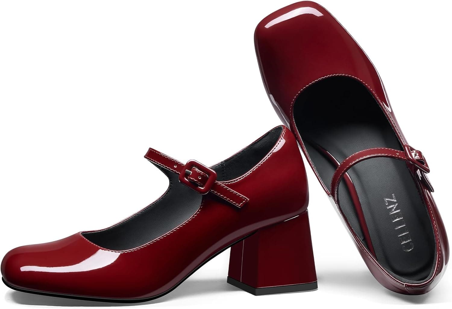 Patent-red Mary Jane pumps — sizes 6–11