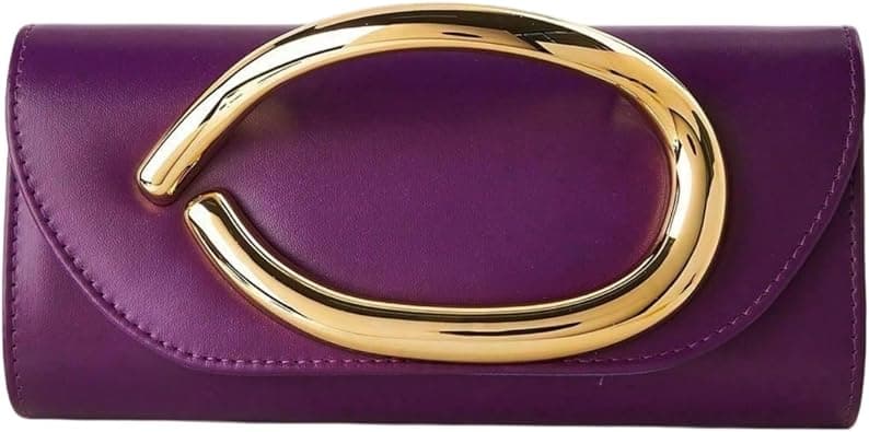 Purple structured clutch with chain