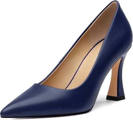 Navy pointed-toe pumps
