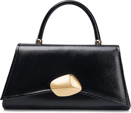 Black structured top-handle handbag