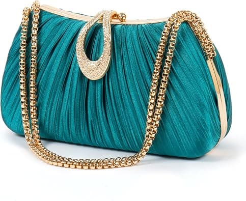Royal-blue satin clutch