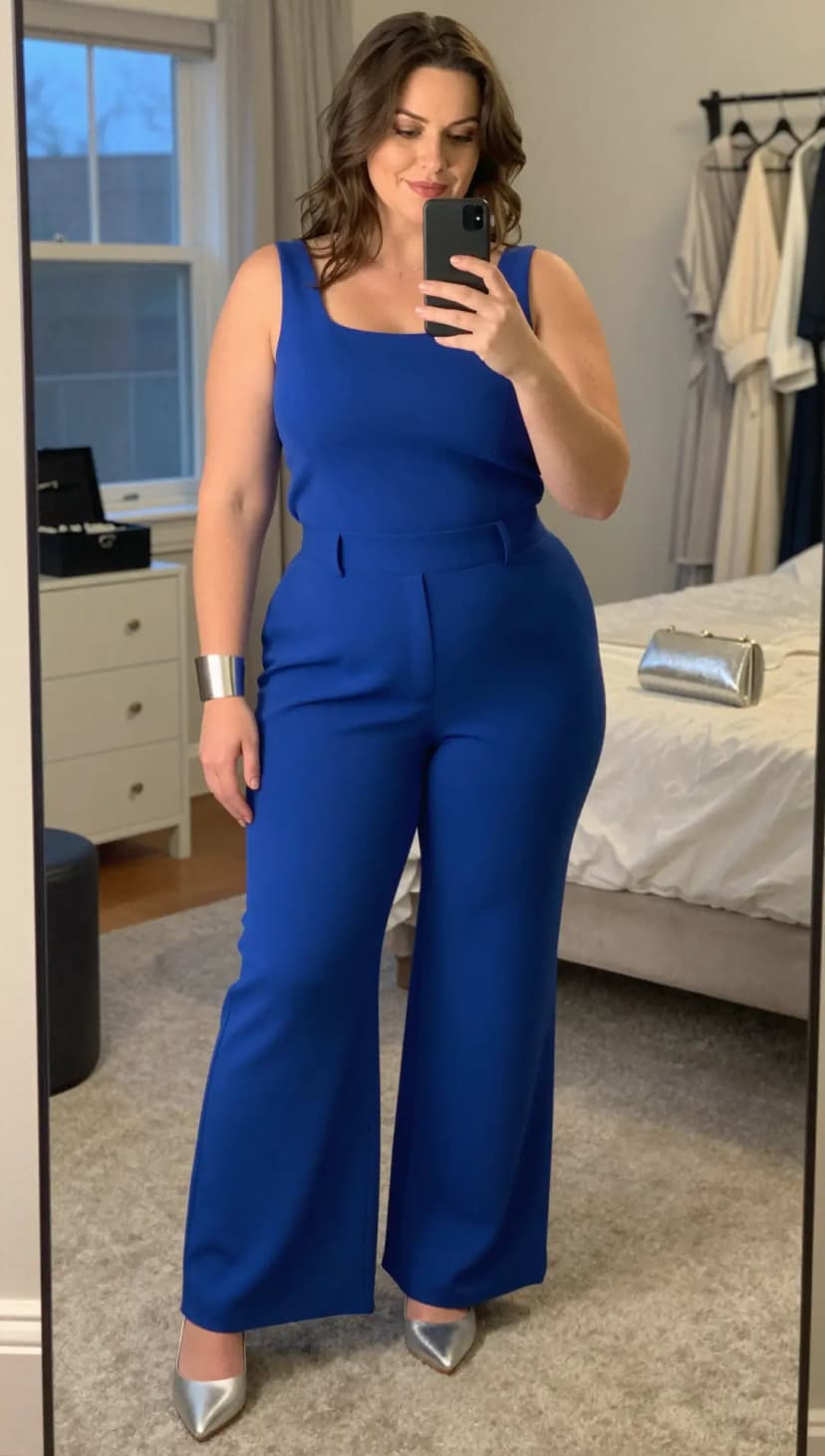 Royal Blue Crepe Jumpsuit
