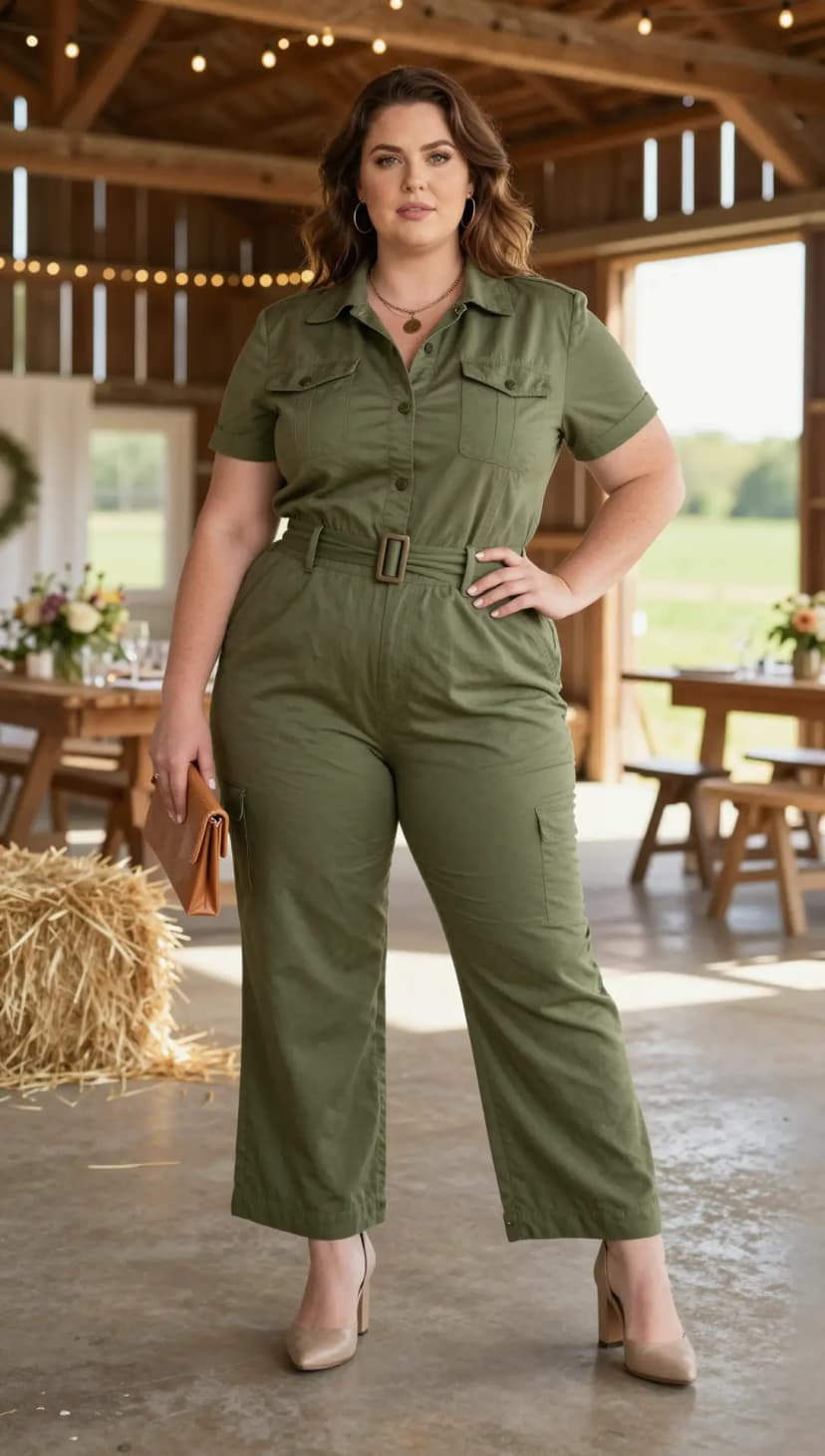 Olive Utility Jumpsuit