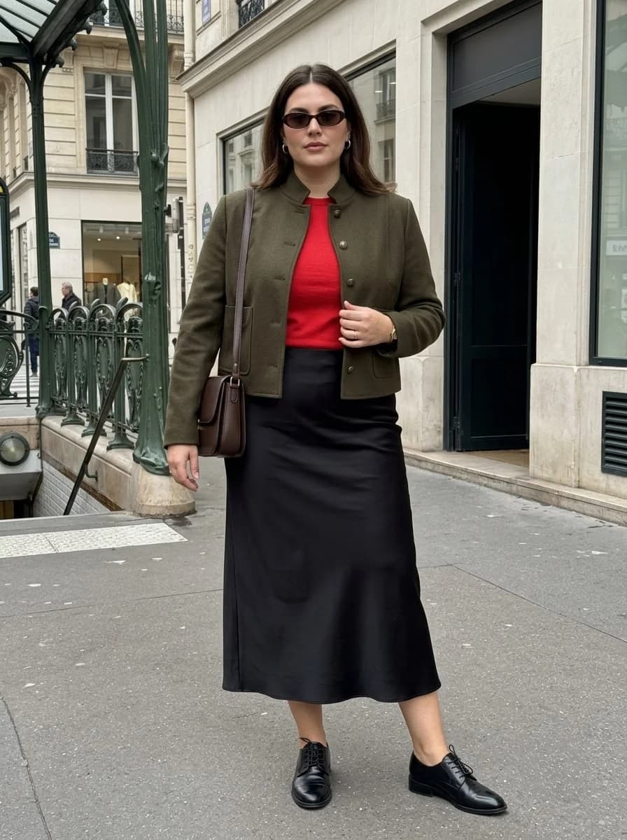 Olive, Red & Black Parisian Date-Night Layers