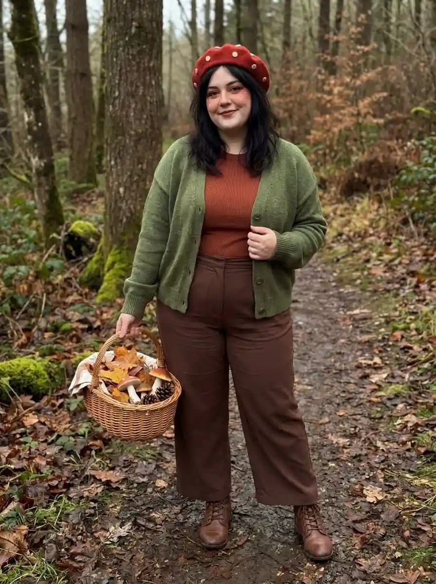 Cozy Woodland Mushroom Forager Costume