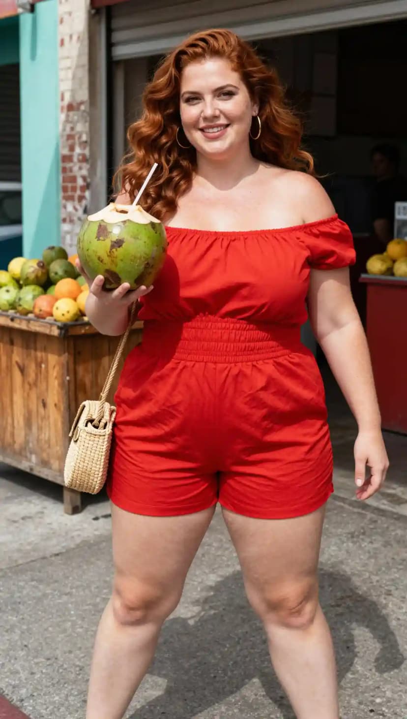 Red Off-The-Shoulder Romper