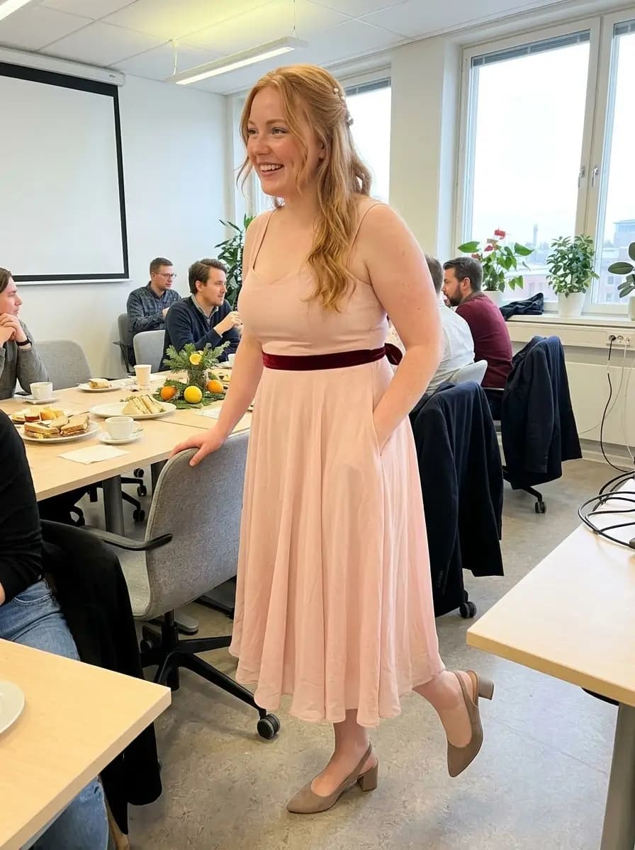 Blush Pink Midi Dress