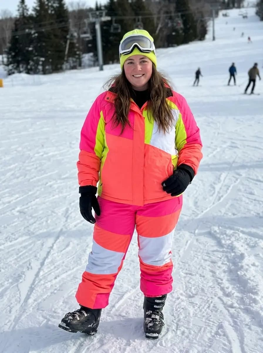 Retro Colorblock Ski Suit