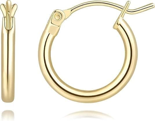 Small gold huggie hoop earrings