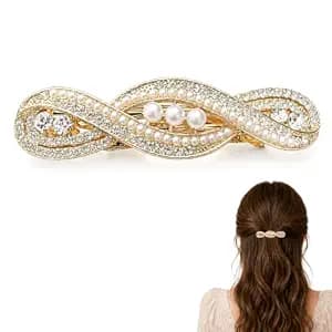 Infinity pearl rhinestone hair clip