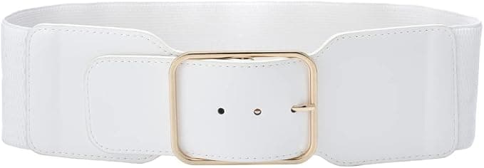 beltox fine white wide stretch cinch belt
