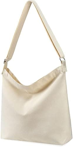 Beige canvas tote bag