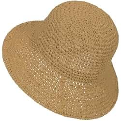 Crochet straw bucket hat