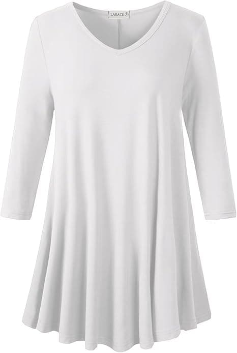 White plus-size V-neck blouse