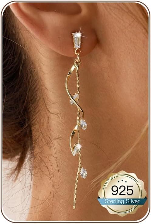 Gold CZ pearl drop earrings