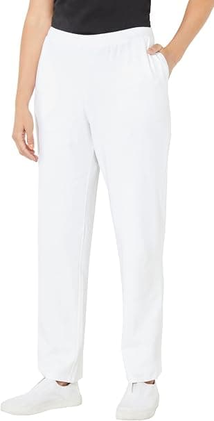 Catherines white cotton straight-leg trousers