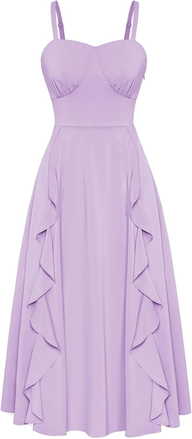 Lavender flowy midi dress