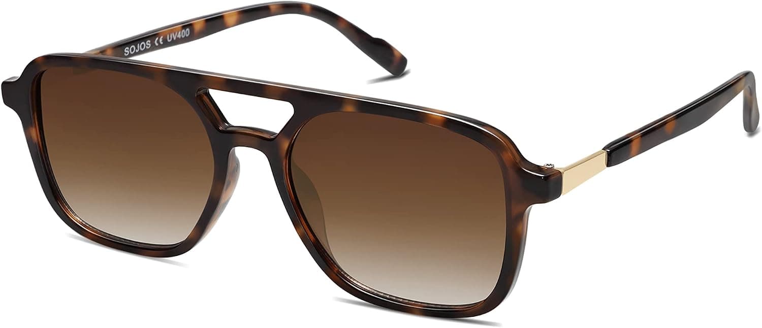 Brown tortoiseshell aviator sunglasses