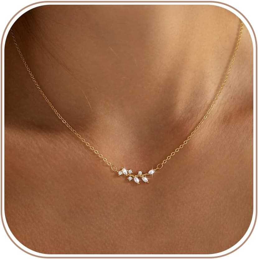 Delicate 14K gold-plated pendant necklace