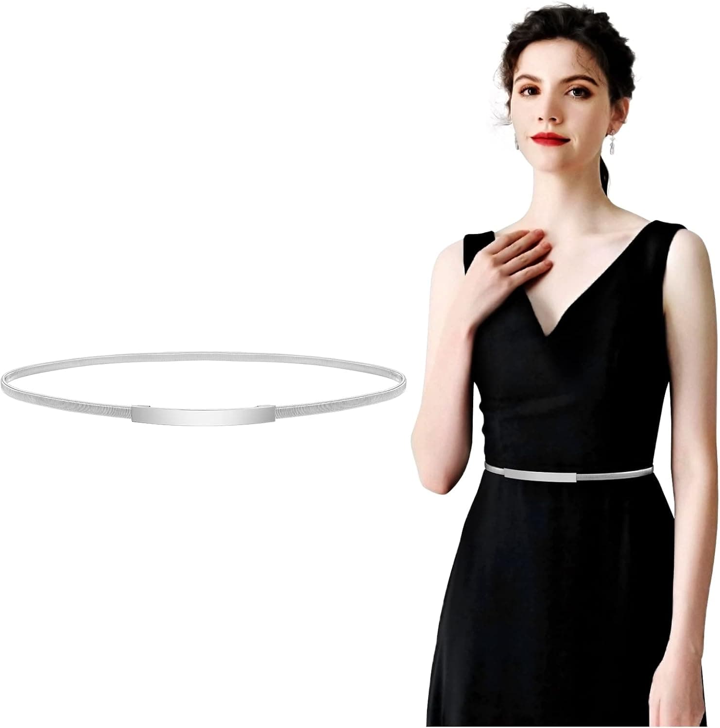 Silver metal waist belt