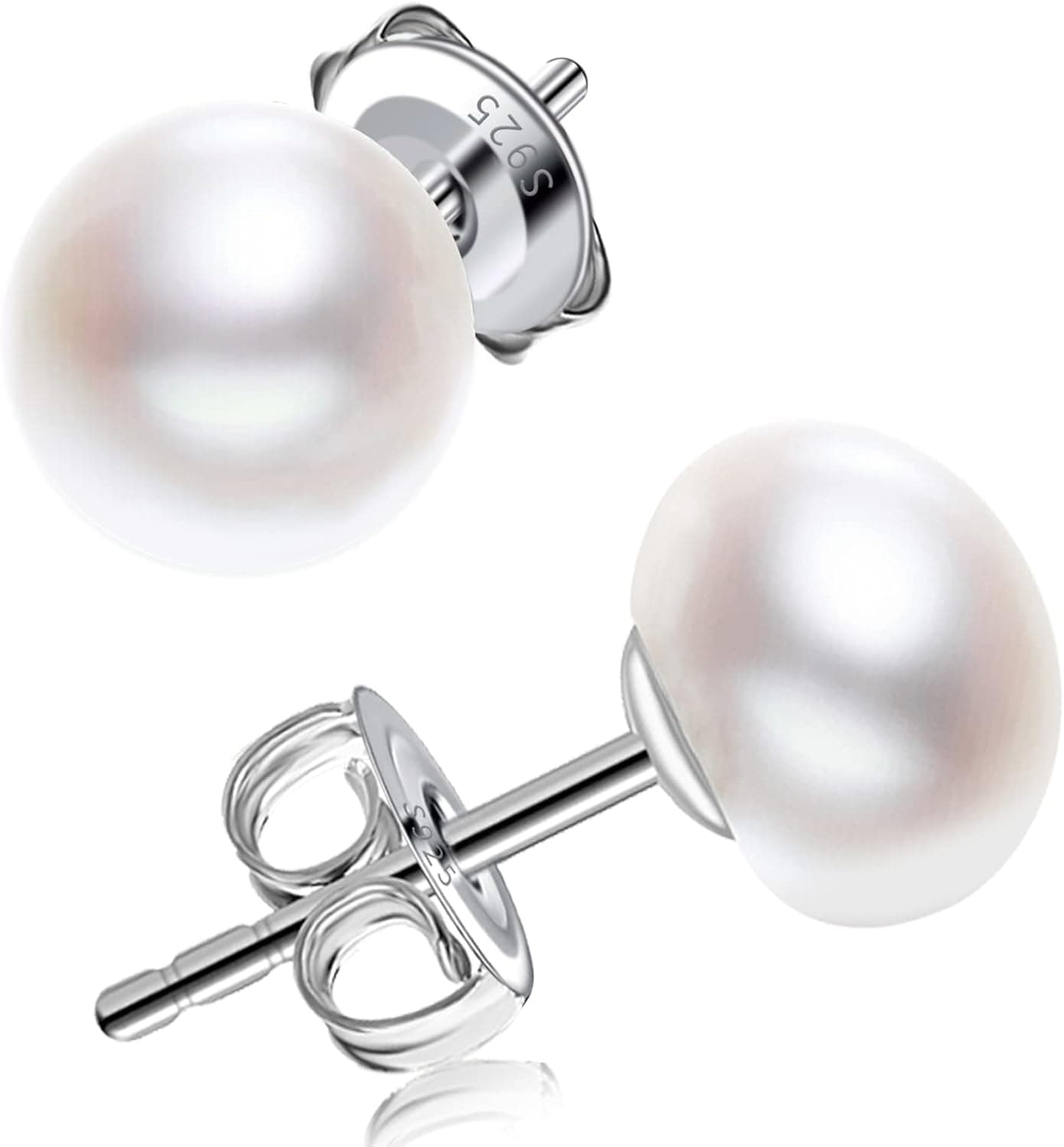 Sterling-silver freshwater pearl studs