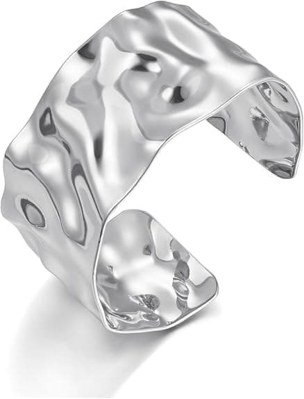 WOWORAMA white-gold chunky cuff bracelet