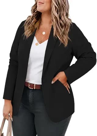 Cicy Bell plus-size black velvet blazer