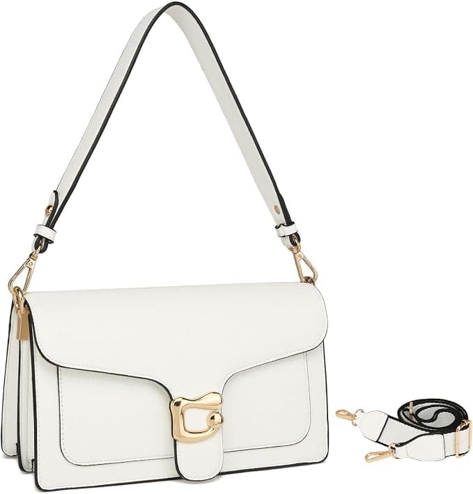 White leather crossbody bag