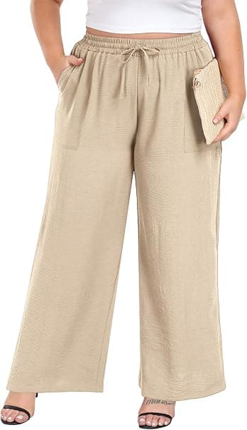 Plus-size wide-leg pants