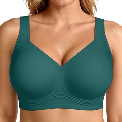 Emerald green plus-size wireless bra