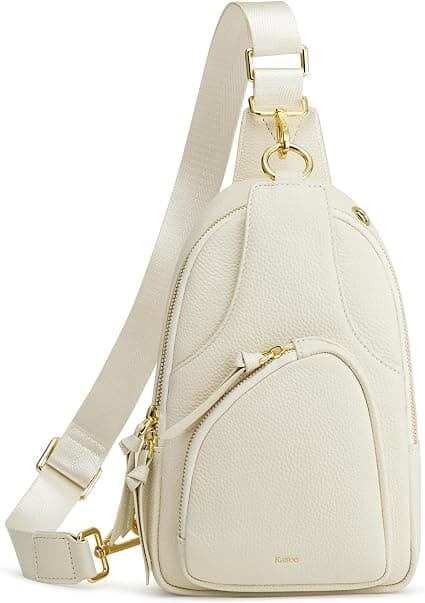 Beige-taupe leather crossbody bag