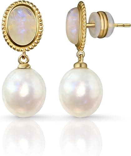 Pearl gold drop earrings