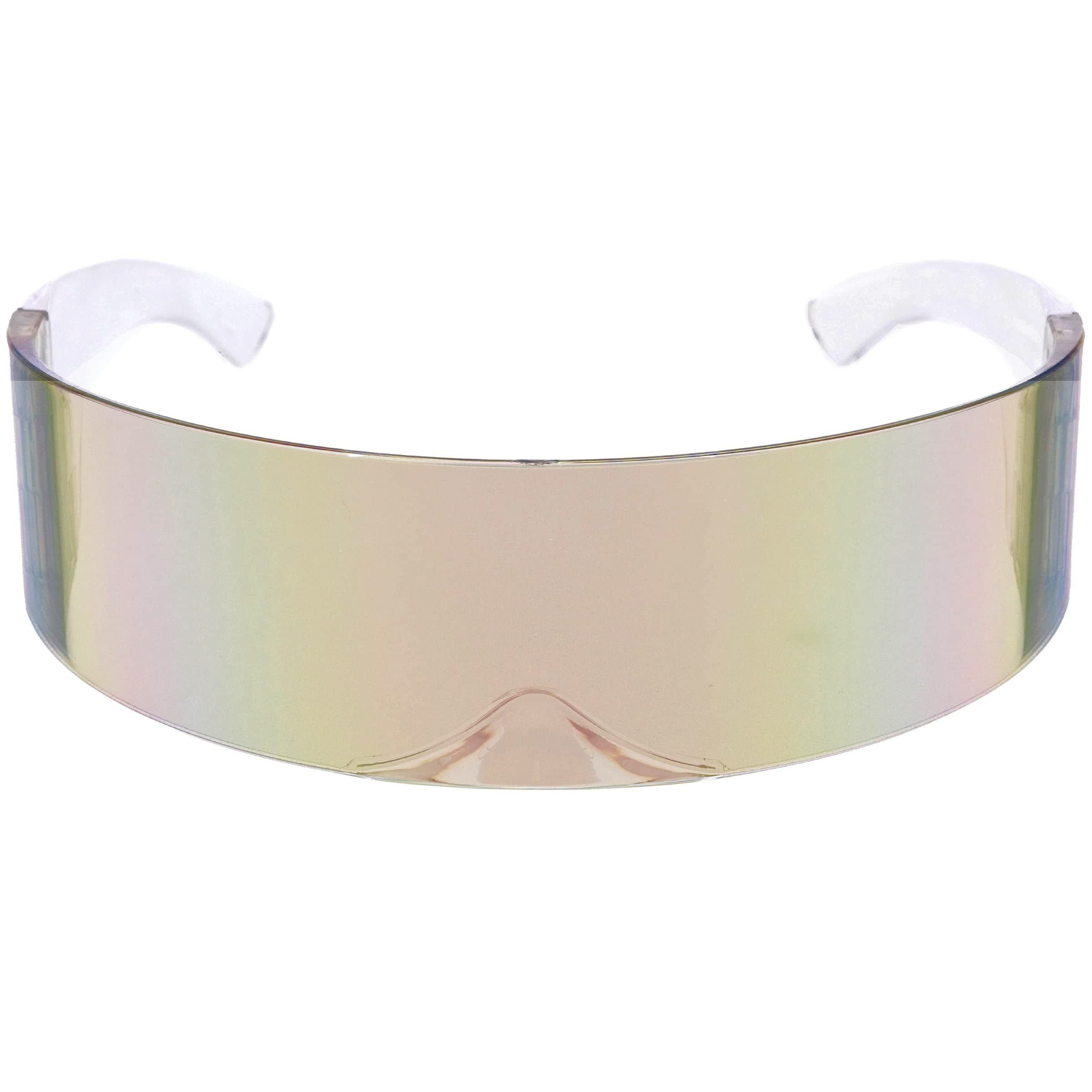 Clear futuristic visor sunglasses