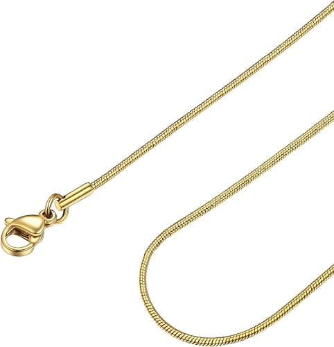 FOCALOOK gold-plated snake chain necklace