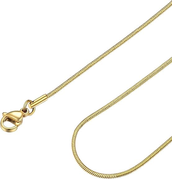 FOCALOOK 14K gold-plated delicate snake-chain necklace