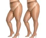 Plus-size sheer black tights